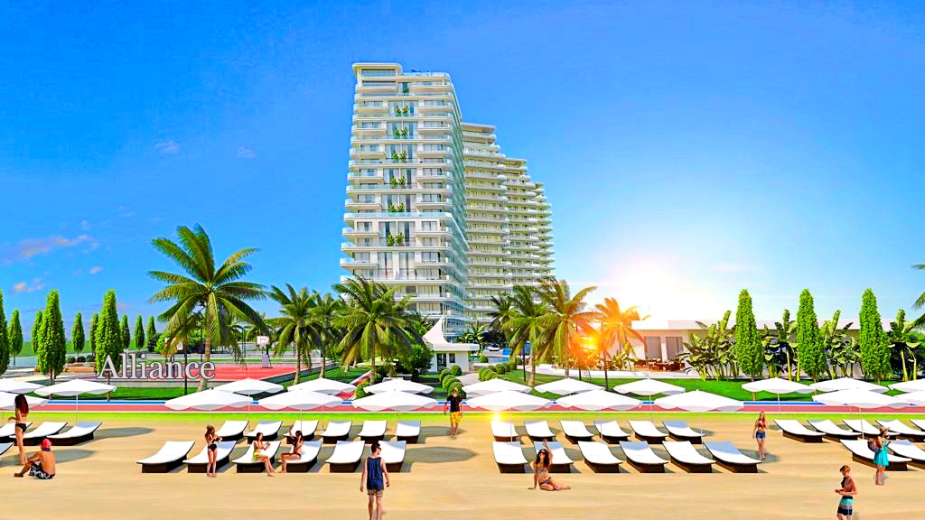 Apartments with two bedrooms in a complex on the beach