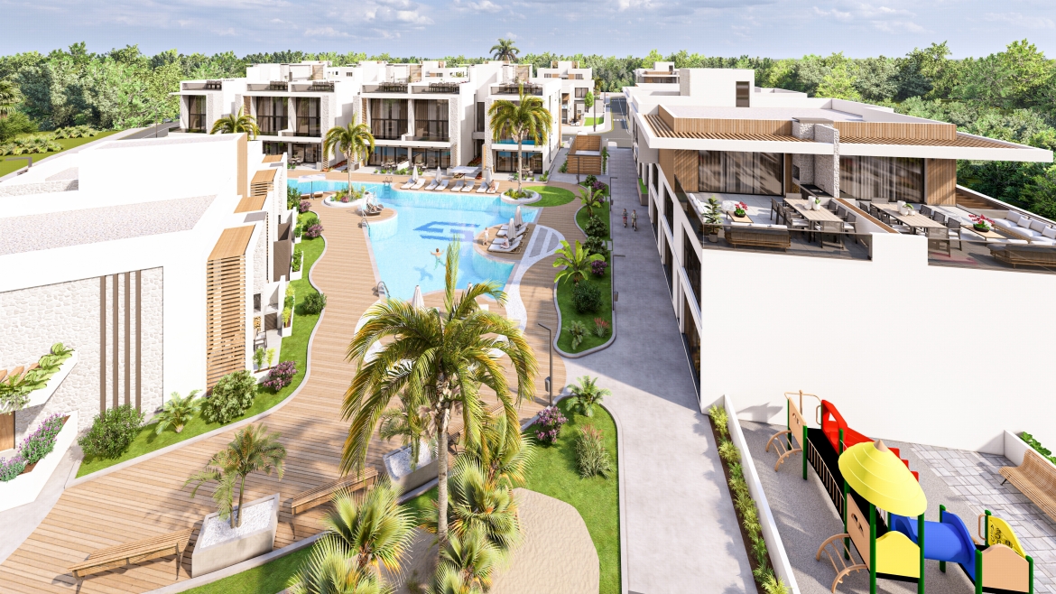 Apartments and villas in the complex in Tuzla are a luxurious and comfortable place to live in a picturesque area in Northern Cyprus.